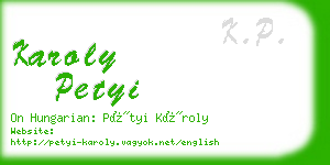 karoly petyi business card